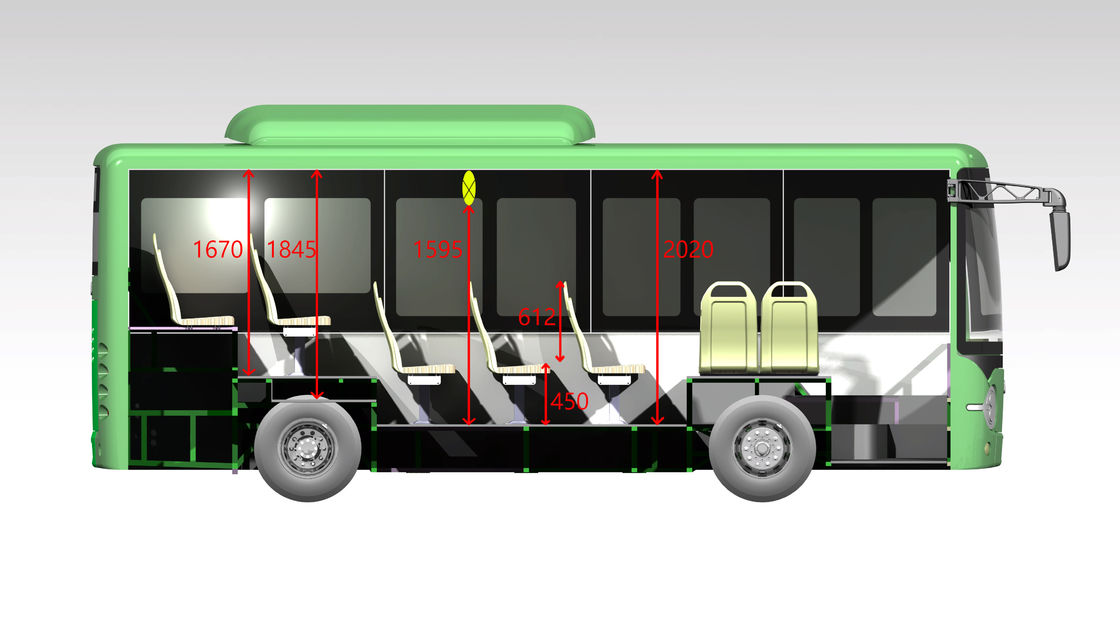 Batterij 122,2 Elektrisch Mini Buses For Eco Friendly Vervoer 6.6m van KWu