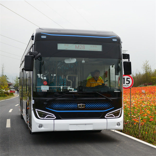 12 meter lage vloer elektrische stadsbus. Hoge capaciteit LFP-batterij. 300 km bereik. OEM-oplossing voor openbaar vervoer.
