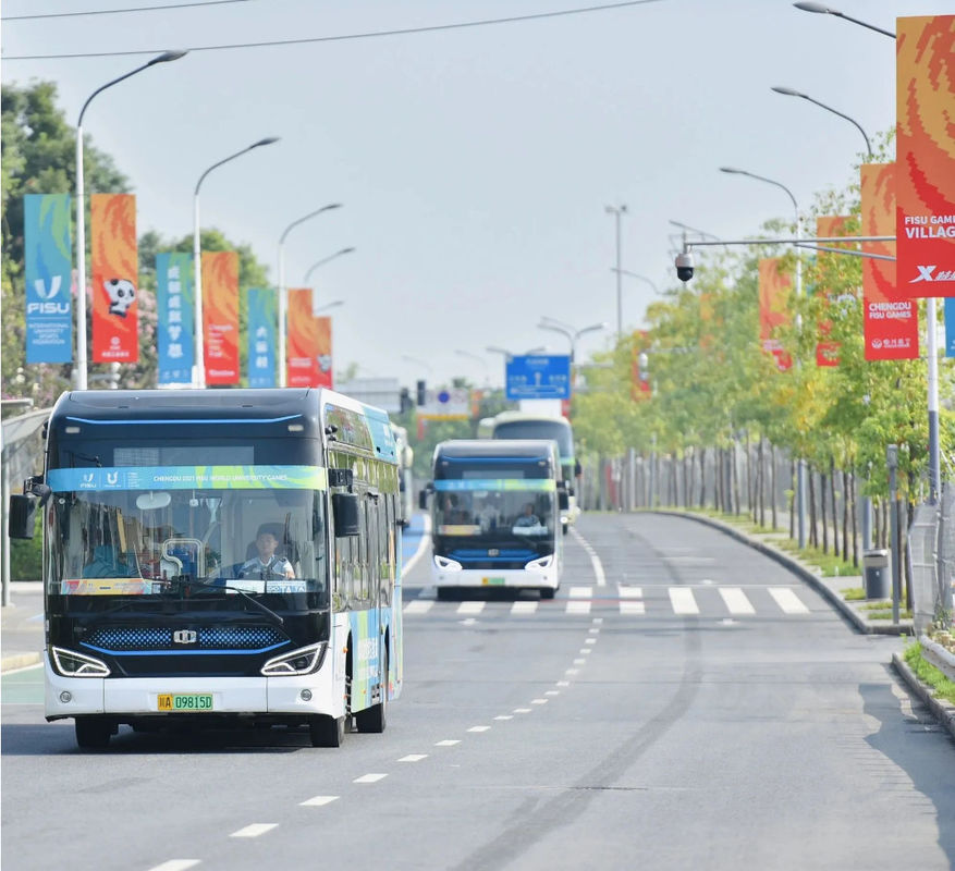 Milieuvriendelijke 12 M lage vloer elektrische personenbus met een batterijcapaciteit van 350,07 kwh