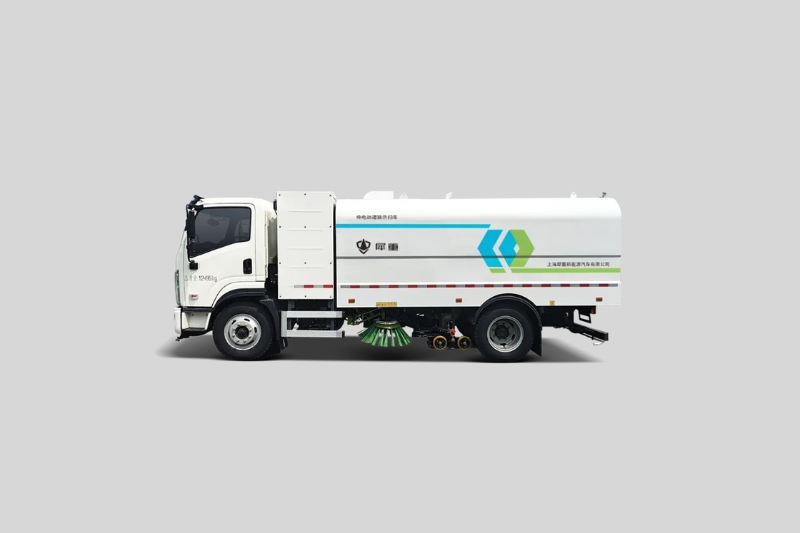 Reinigingsvoertuigen 12 T Elektrische Veegwagen Straatveegmachine.