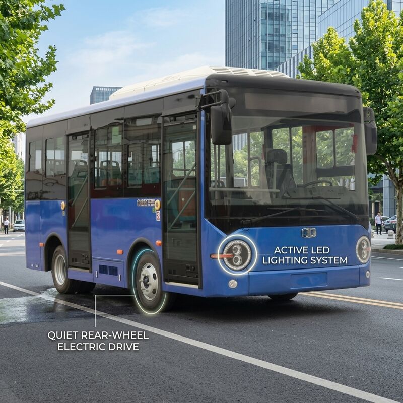 5.9M 14 zitplaatsen Battery Electric City Bus Puur elektrisch voertuig voor het openbaar vervoer bus naar het centrum.