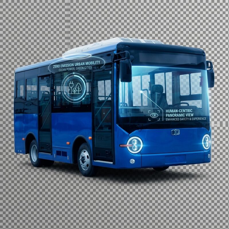 6.6m lengte 16 zitplaatsen zuiver elektrische bus met 180 km bereik voor stedelijk openbaar vervoer