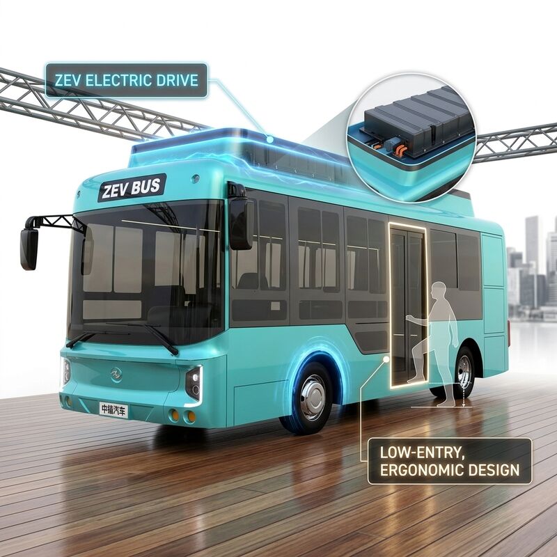 6.6m Elektrische minibus EV-bus met automatische transmissie en 23 zitplaatsen