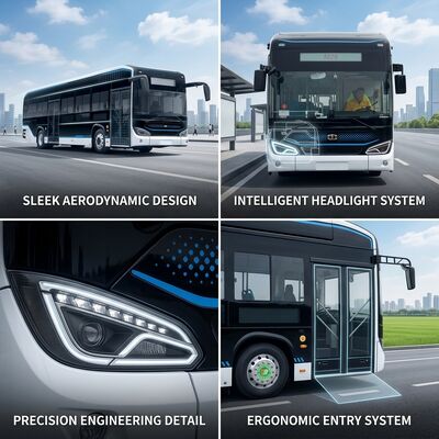 12 meter lage vloer elektrische stadsbus. Hoge capaciteit LFP-batterij. 300 km bereik. OEM-oplossing voor openbaar vervoer.