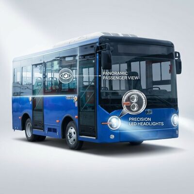 6.6m lengte 16 zitplaatsen zuiver elektrische bus met 180 km bereik voor stedelijk openbaar vervoer